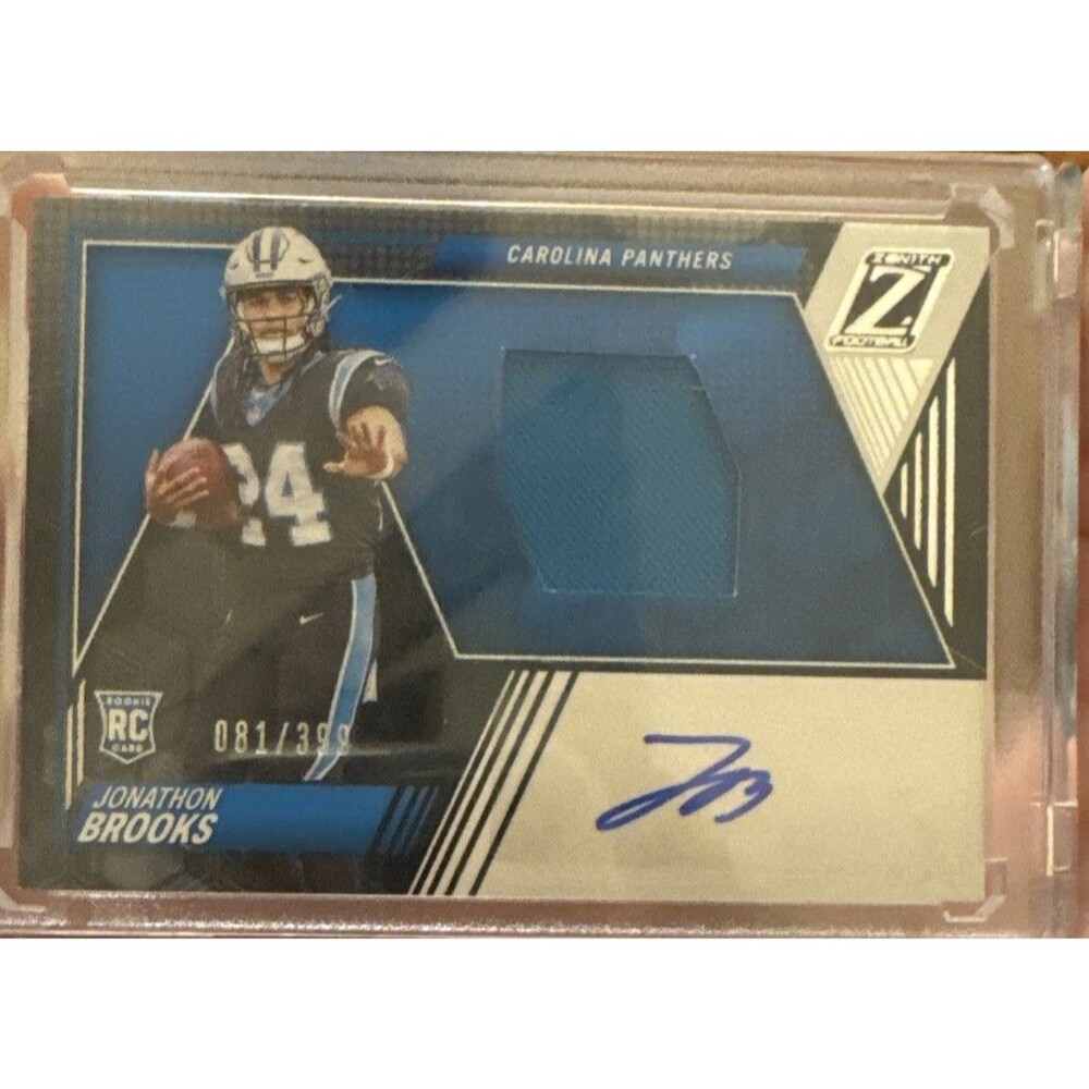 2024 Panini Zenith Jonathon Brooks Rookie Patch Auto Rookie RC /399 Panthers RPA